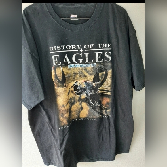 Hanes Beefy Other - Eagles "History of the Eagles" Black Graphic Short Sleeve Tee